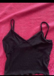 Black Lace Trim Cami Top