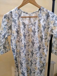 Beautiful Grey Kurti Plazo Set Cotton Fabric