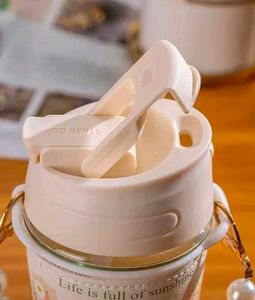 Cute Water Bottle with Pearl Strap