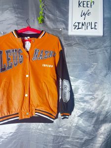 Orange &amp; Navy Varsity Jacket