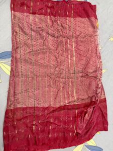 Maroon Silk Saree with Gold Work