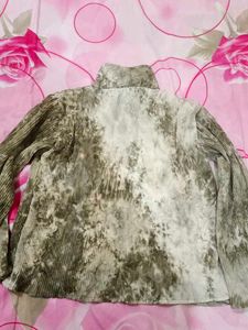 Stylish Pleated Button-Up Top