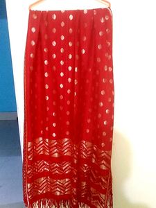 Red Party Wear Banarsi Dupatta