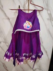 Purple Princess Dress with Aurora Print