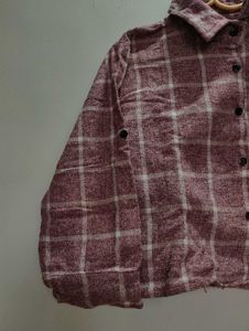 Chic Pink Plaid crop sweat top