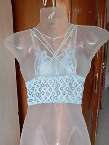 Blue Lace Bralette Top