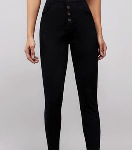 High-Waisted Black Skinny Jeans