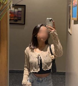 Sheer Knit Tie-Front Cardigan