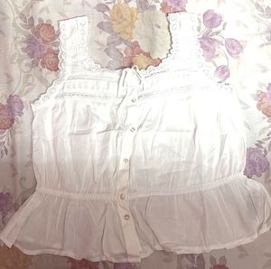 Women's White Peplum Blouse