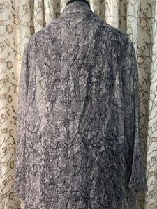 Stylish Grey Print Ethnic Gown