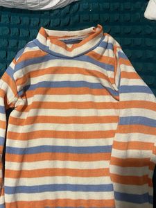 Striped Mock Neck Top