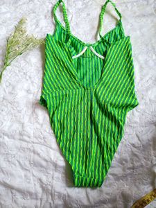 Green Striped Swimsuit