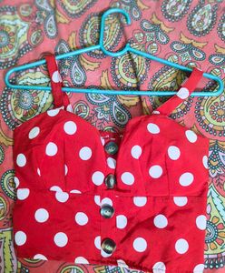 Red Polka Dot Crop Top