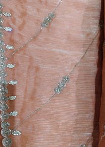 Elegant Peach Embroidered Saree