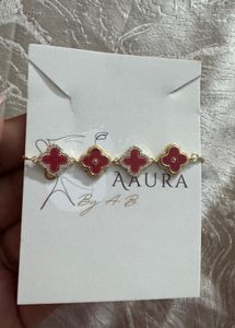 Red Clover Charm Bracelet
