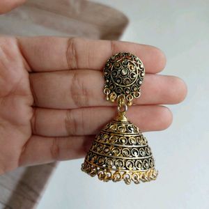 Golden Oxidized Earrings