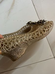 Sparkly Jelly Flats with Bow Detail