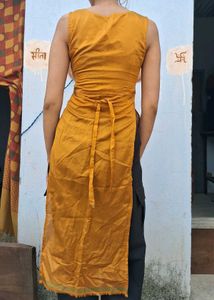 Yellow Sleeveless Kurti