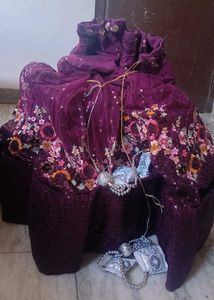 Purple Sequin Lehenga