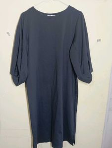 Stylish Blue Puff Sleeve Dress
