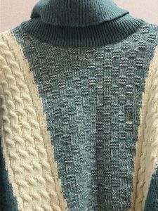 Chic Color Block Turtleneck Sweater