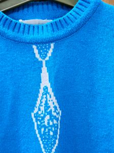 Bright Blue Patterned Sweater