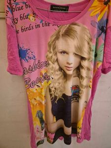 Pink Graphic Print Tee