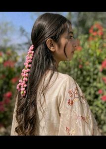 Crochet pink gajra handmade