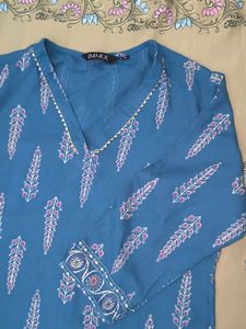 Straight V- Neck Printed Kurti