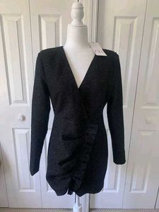 Final Sales 🔥 Turkey Zara Sparkly Black Wrap Dres