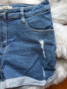 Ripped Denim Shorts