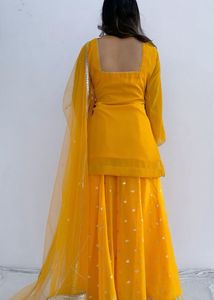 Yellow Brand New Alain’s Embroidered Designer Set