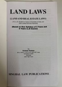 Singhal's Land And Real Estate Law Book