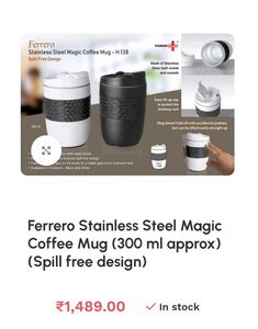 Stylish White Travel Mug with Black Grip