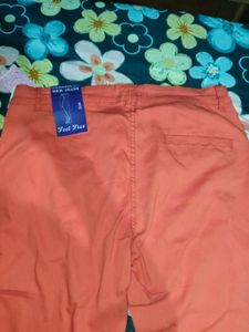 Trendy Orange Straight Leg Pants