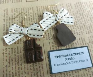 Chocolate Bar &amp; Bow Earring