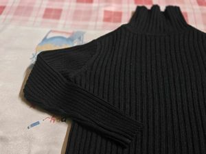 Black Ribbed Turtleneck Sweater