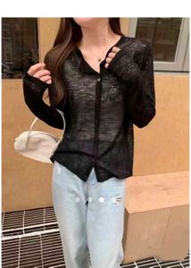 See-through knitted cardigan