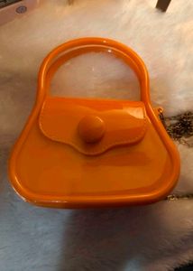 Vibrant Orange Patent Handbag