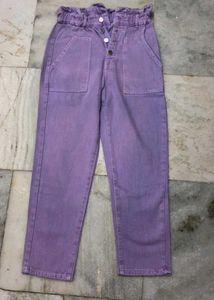 Chic Lilac High-Waisted Jeans