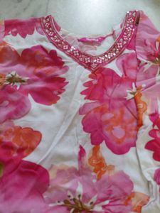 Vibrant Floral Print Kurta