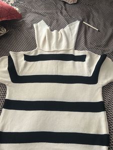 Striped Sweater with Peter Pan Collar