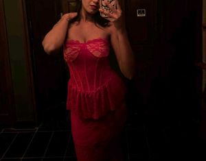 Hot Red Ruffle Bodycon Lace Dress
