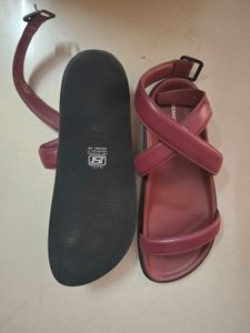 Stylish Burgundy Leather Sandals