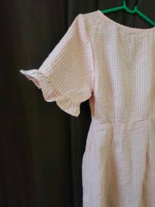Pink Gingham Tie-Front Mini Dress