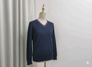 Navy Blue V-Neck Sweater