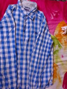 Men's Blue Checkered Casual Shirt