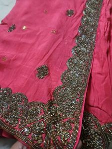 Beautiful Pink Saree with blouse piece
