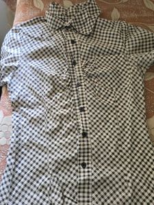 Gingham Checkered Button-Up Shirt