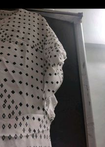 White Printed Short Sleeve and Pink Tunic Top
